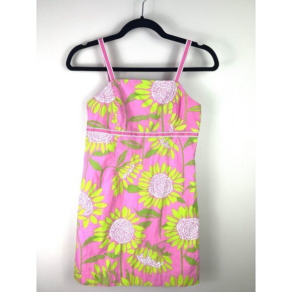 Lilly Pulitzer Girls Kids Dress Pink Yellow Retro Easter Spring size 12 - Picture 6 of 7
